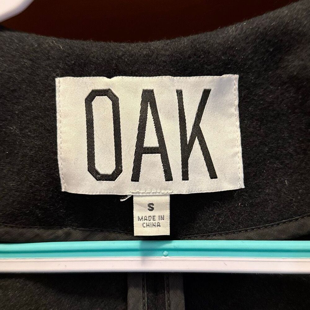 OAK NYC Black Wool Blend Half Sleeve Coat Oversized Women’s Small - Picture 2 of 8